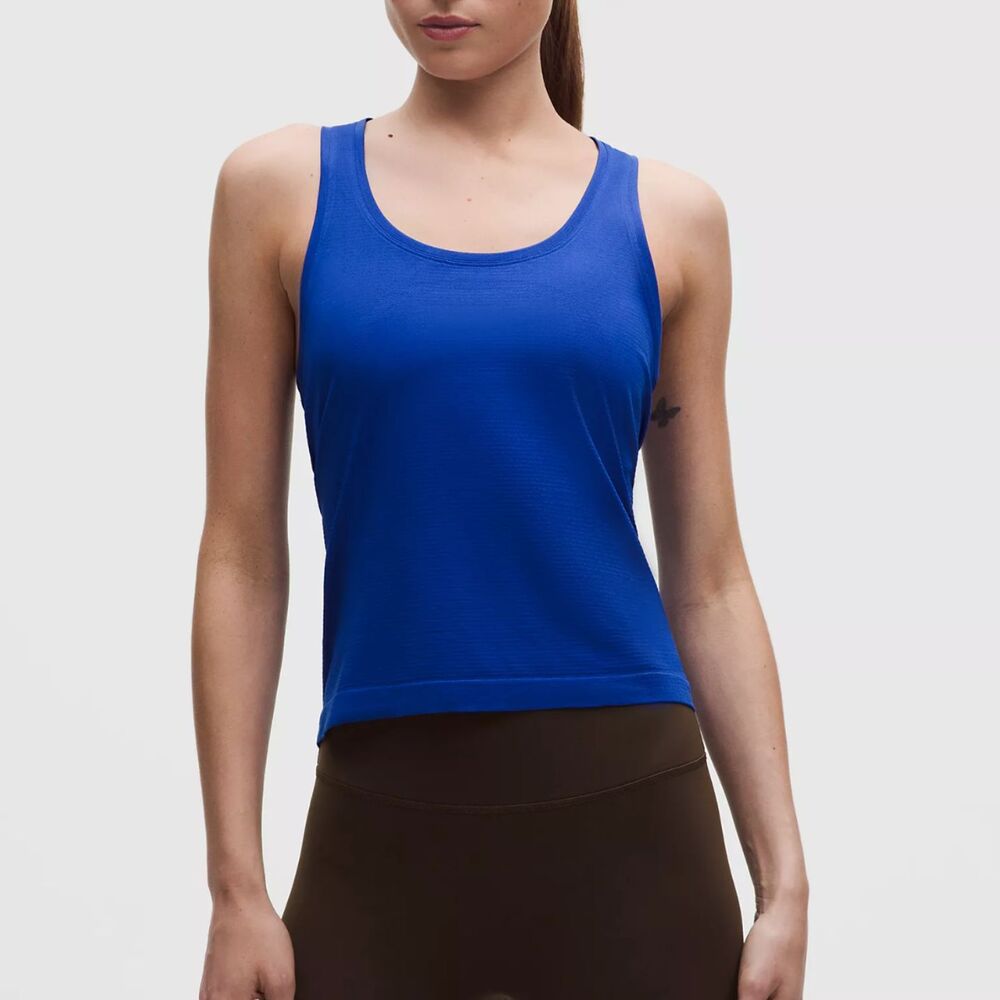 Lululemon Swiftly Tech Racerback Tank Top 2.0 Waist Length Clubhouse Blue Sz 14